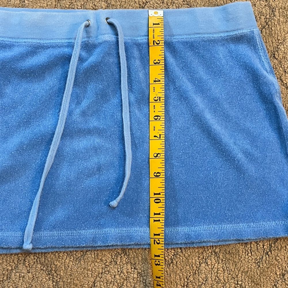 Juicy Couture Classic Terrycloth Mini Skirt Blue Size Large - Picture 8 of 9